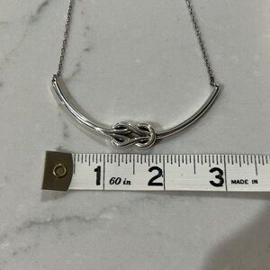 Brighton Bar Intertwined Knot necklace Silver plated 17 inch + 2 inch extension